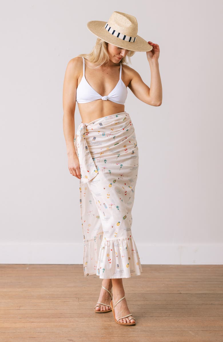 Sunshine Tienda Brenda Palm Straw Sun Hat, Alternate, color, Beige/ Navy