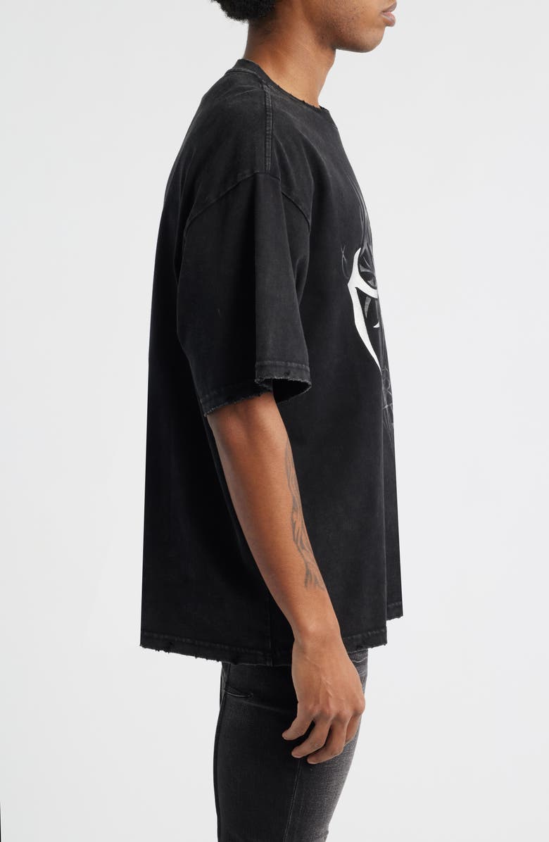 RtA Colin Cyber Sigilism Oversize Graphic T-Shirt, Alternate, color, Black Cyber Sigilism