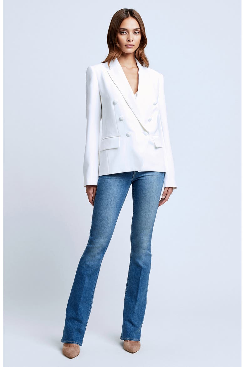 Kenzie Double Breasted Blazer, Alternate, color, WHITE