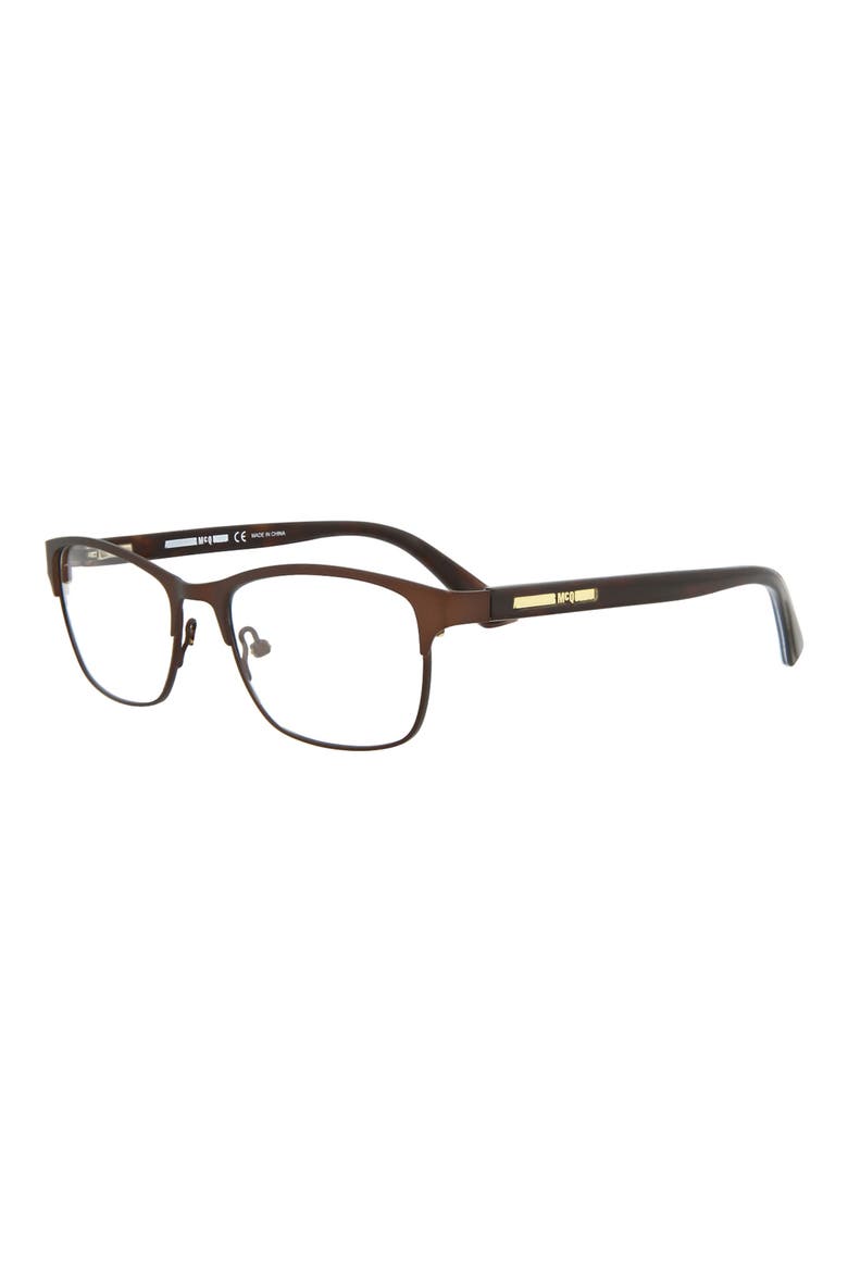 49mm Core Rectangle Optical Glasses, Alternate, color, BROWN AVANA TRANSPARENT