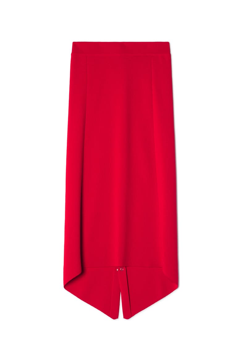 Buttoned Long Skirt In Merino Wool, Alternate, color, Red