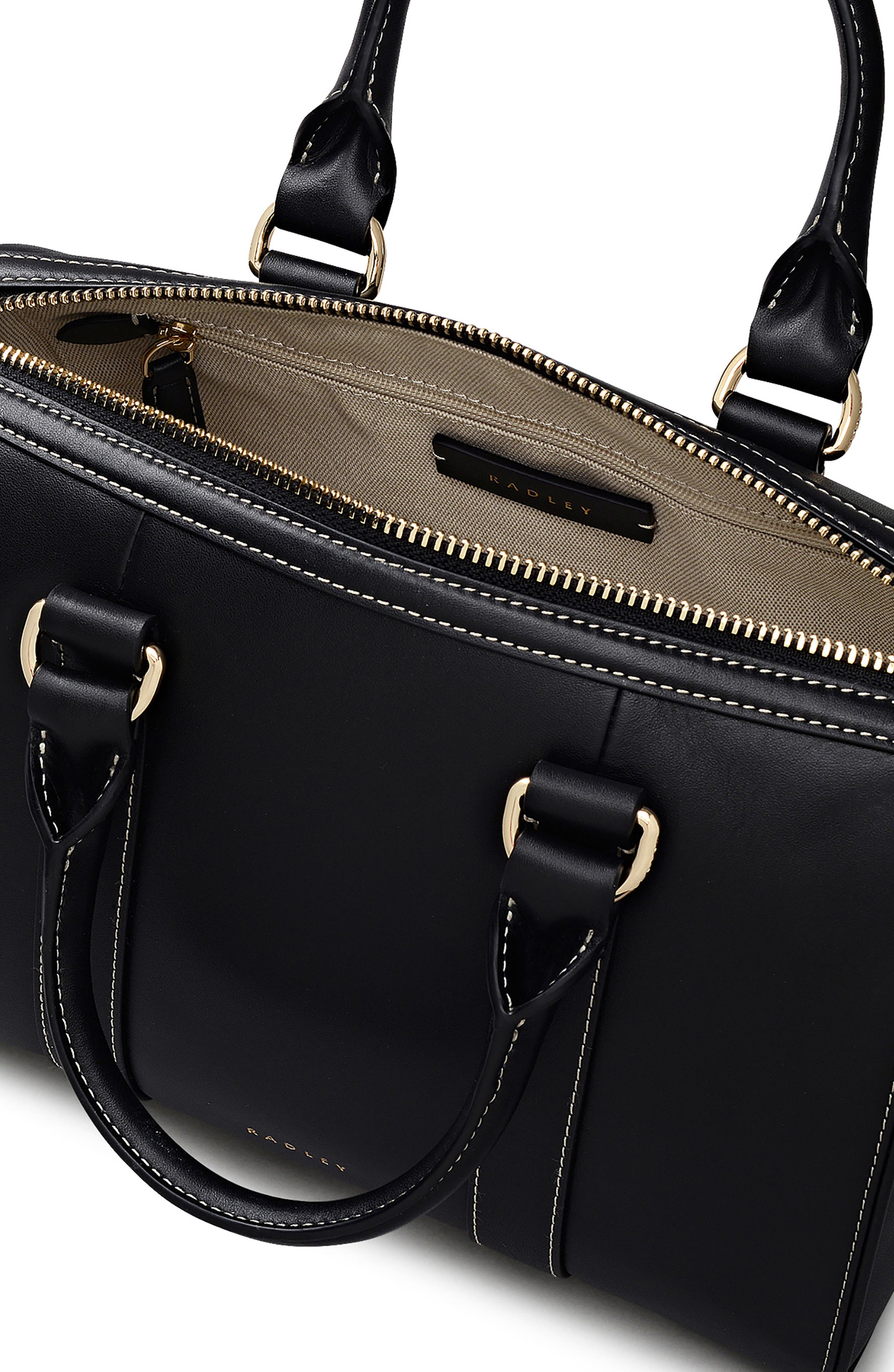 Radley Noble Alley Zip Top Handle Bag, Alternate, color, Black