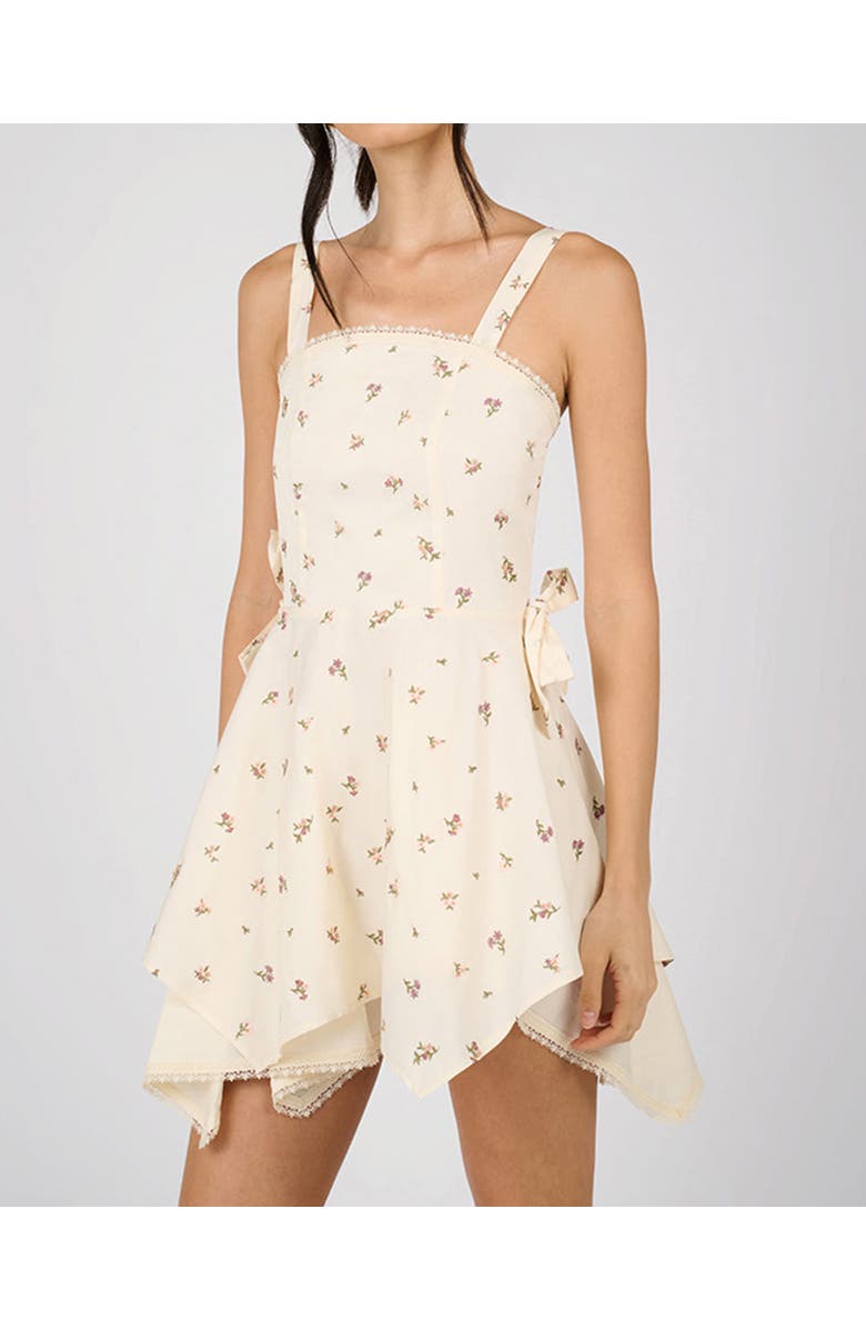 WeWoreWhat Handkerchief Mini Dress, Alternate, color, Ivory Multi