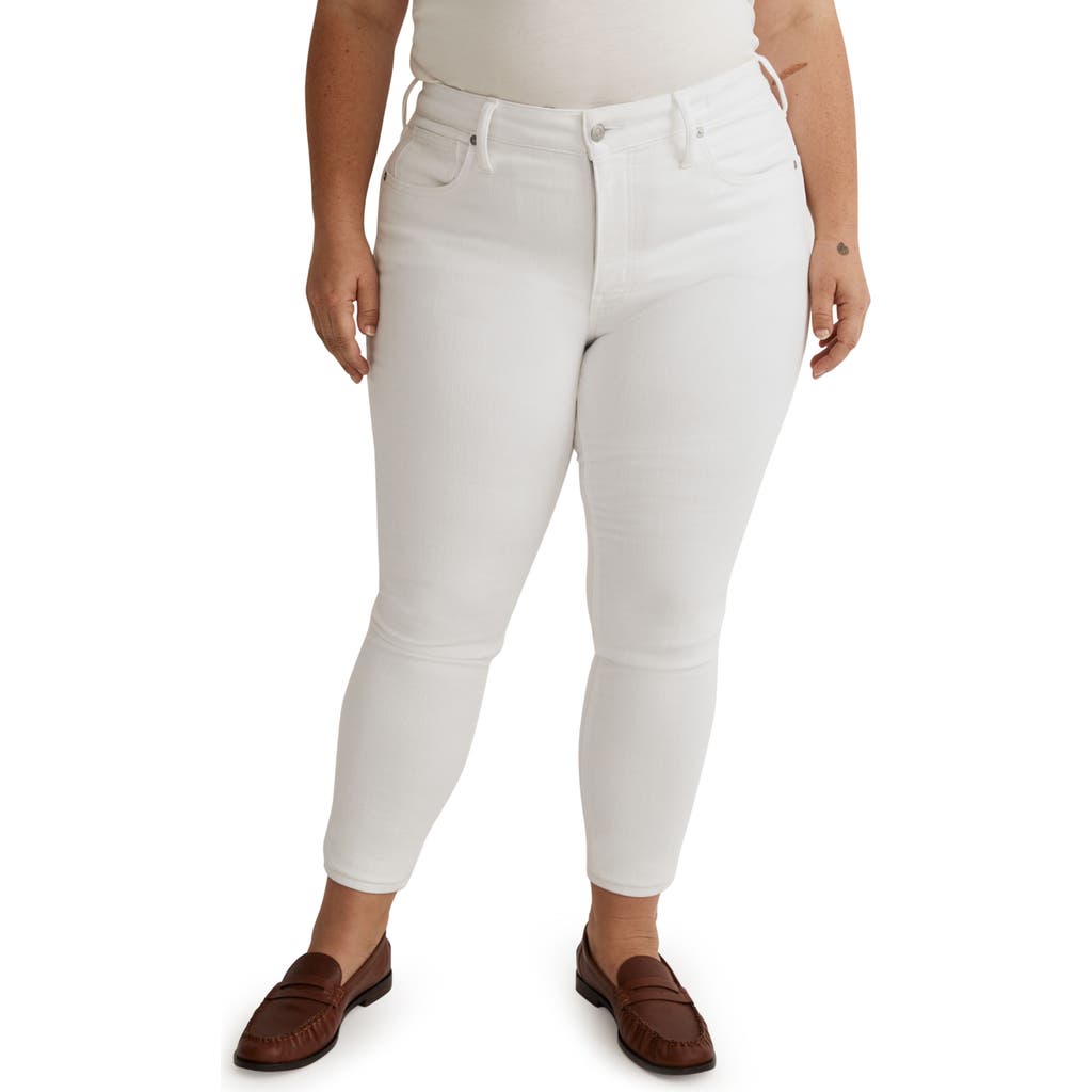 Madewell Pure White Mid-rise Skinny Crop Jean In Pure White