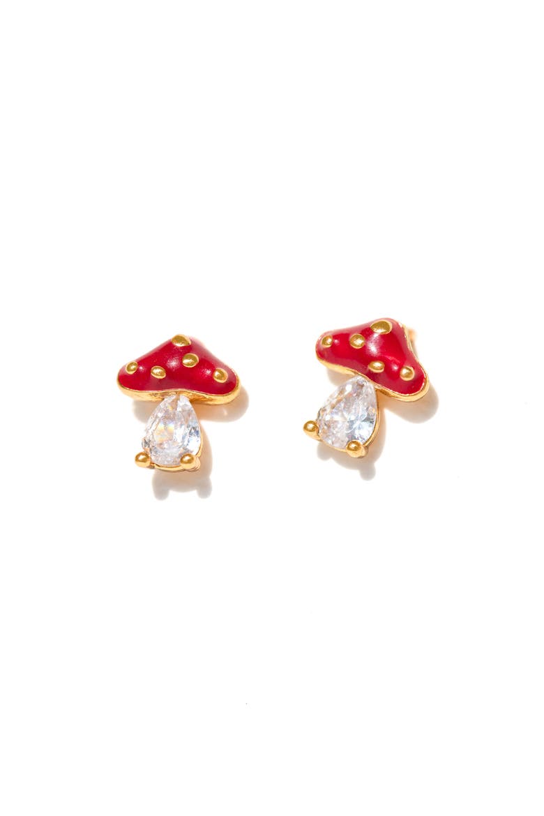 Magical Mushroom Stud Earrings, Alternate, color, GOLD