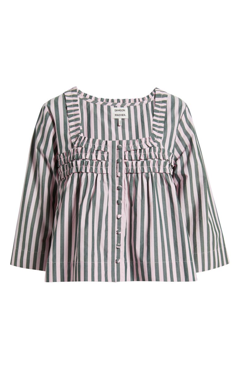 Damson Madder Leilani Ruffle Organic Cotton Top, Alternate, color, Pink/ Green Multi