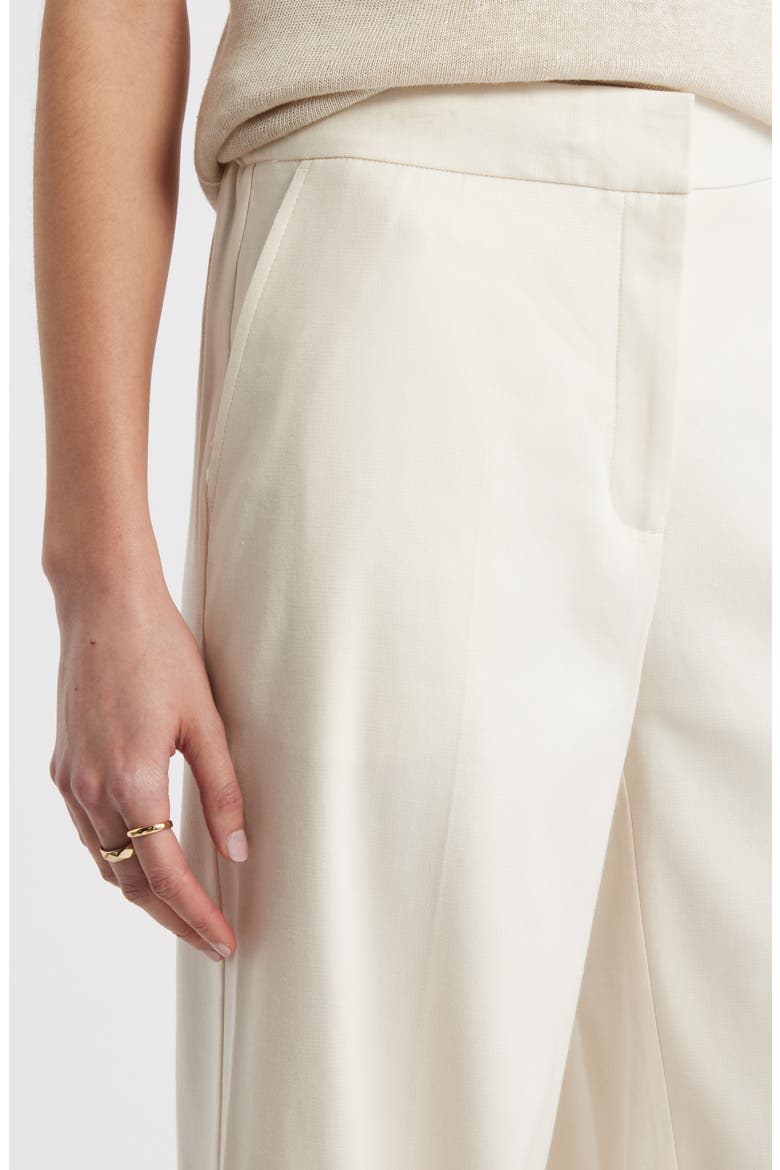 The Lennox Linen Blend Wide Leg Trousers, Alternate, color, IVORY BIRCH