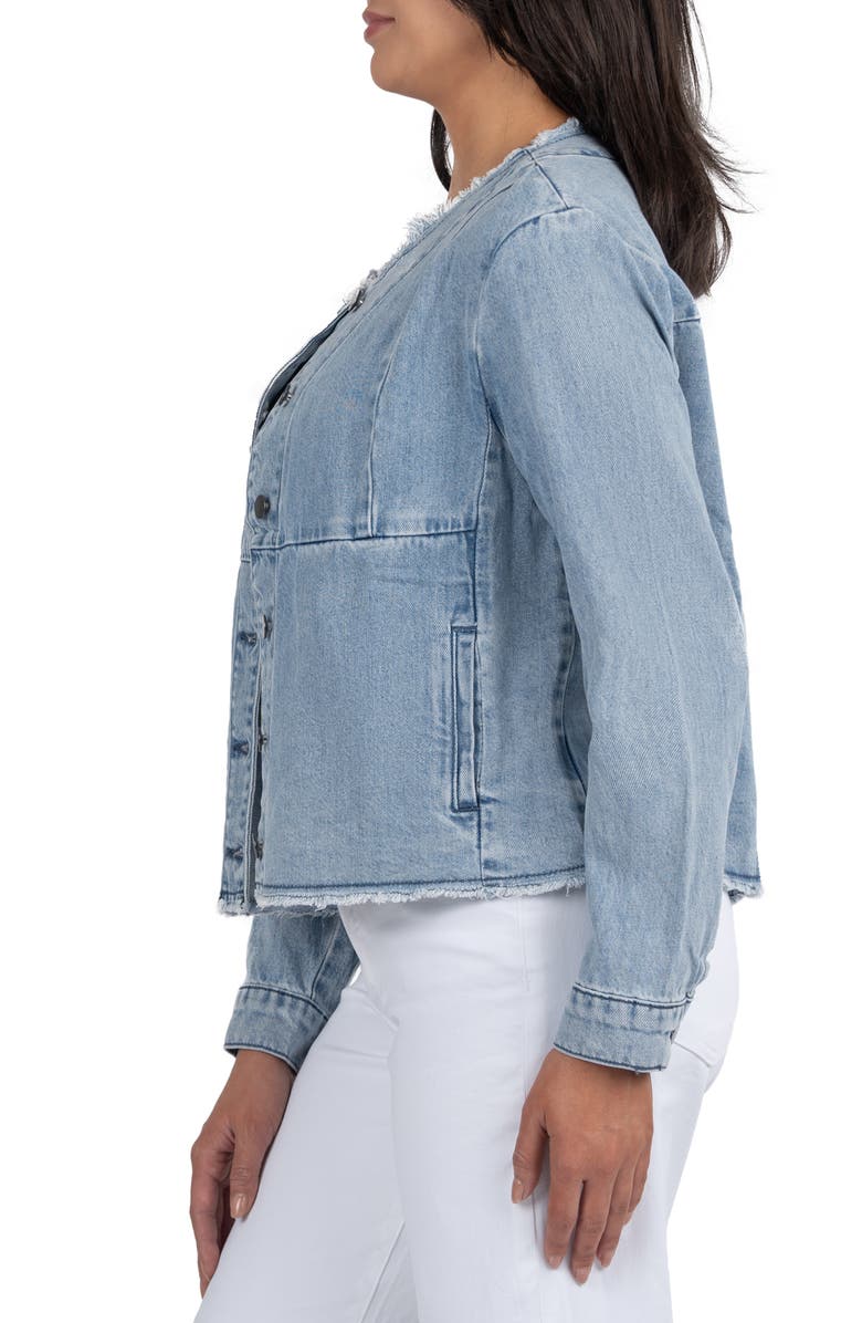 KUT from the Kloth Olea Frayed Hem Denim Jacket, Alternate, color, 