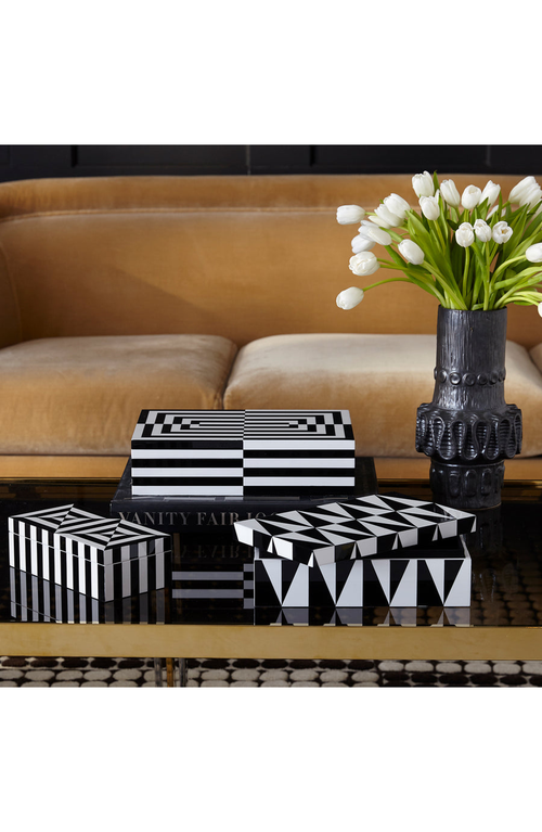 Jonathan Adler Op Art Lacquer Box In Black