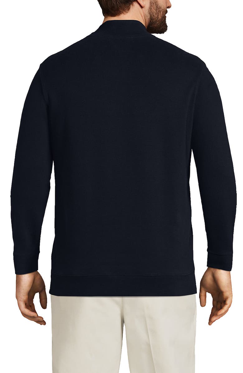 Lands
End Bedford Rib Quarter Zip Sweater, Alternate, color, Radiant Navy