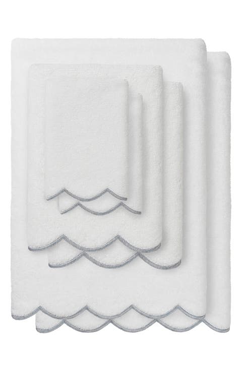 Adornia Scallop 6-Piece Towel Set