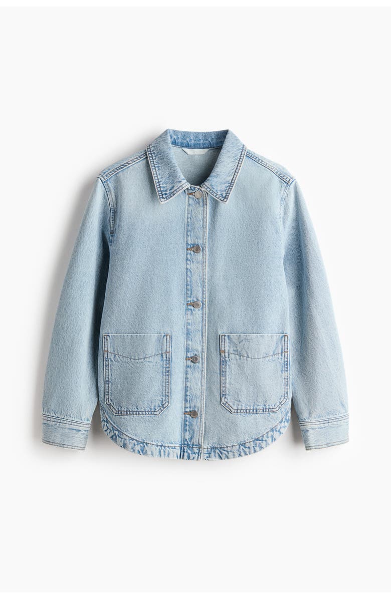 H&M Denim Shacket, Main, color, Light Denim Blue