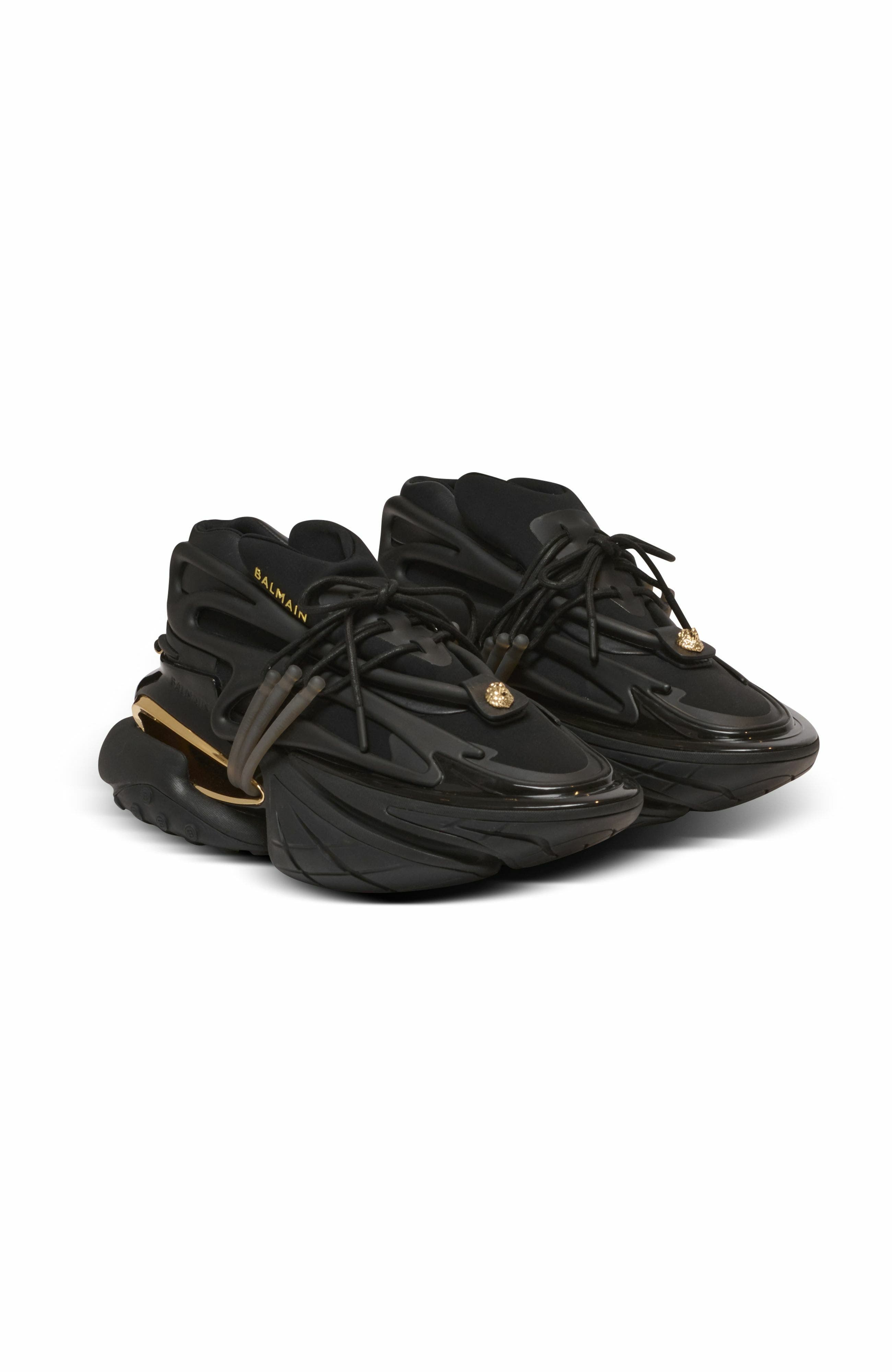 Unicorn Low Trainers In Neoprene And Calfskin, Alternate, color, Black