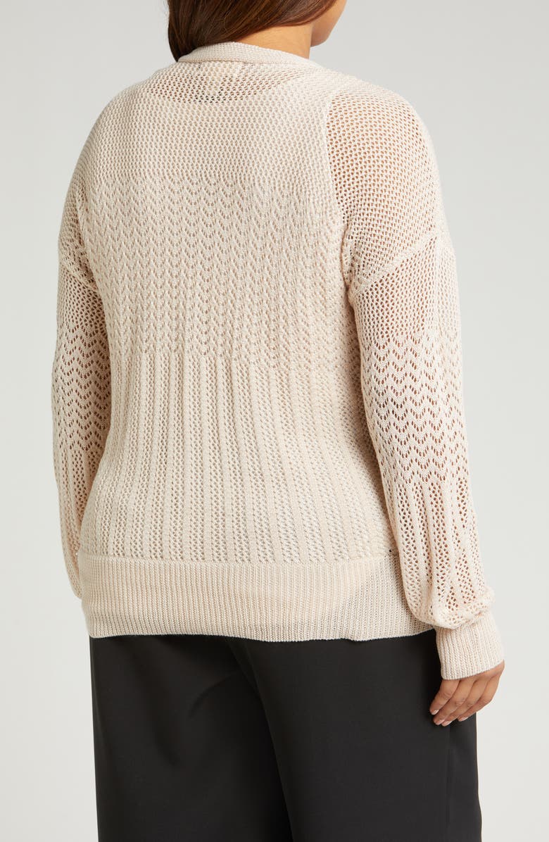 BY DESIGN Samoa Pointelle Cardigan, Alternate, color, Brazilian Sand