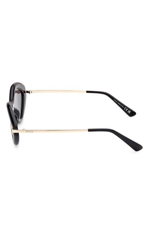 Pucci Logo Acetate & Metal Oval Sunglasses In Black