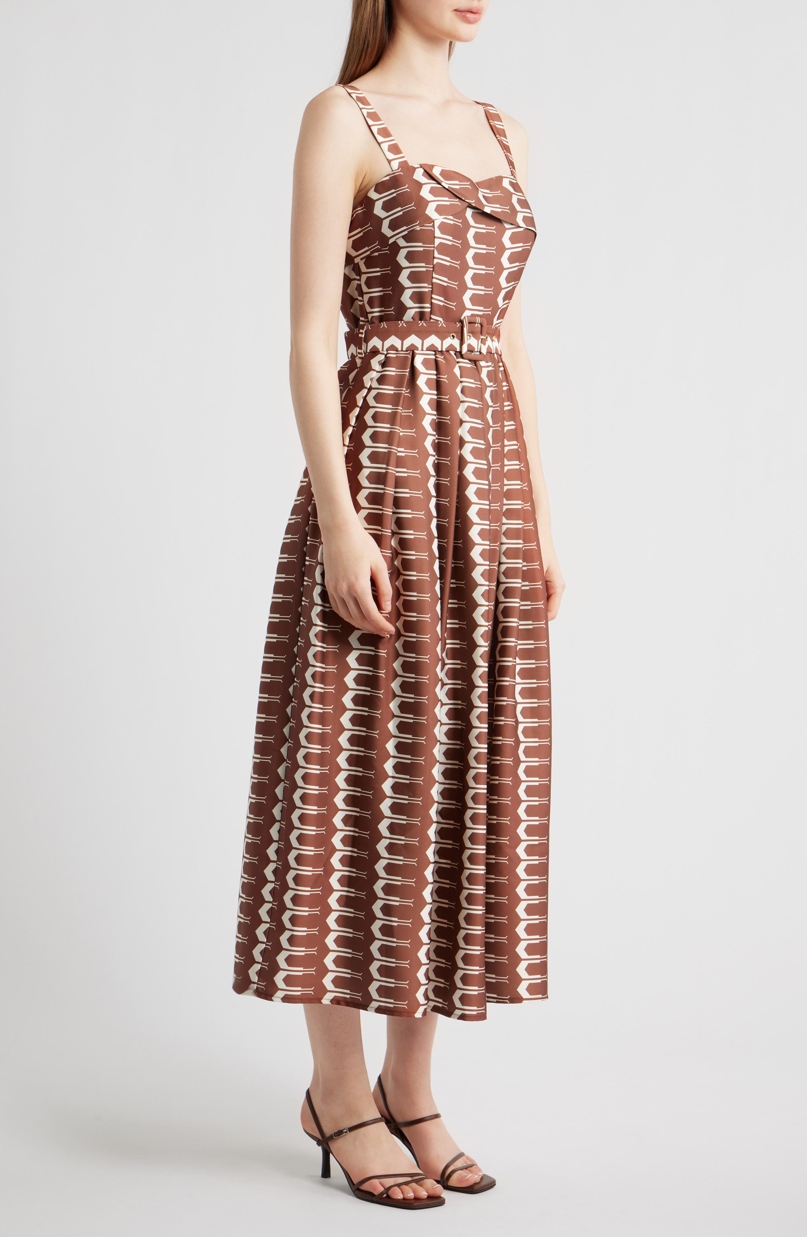 CIEBON Edia Geo Print Belted Maxi Dress (Women) | Nordstromrack
