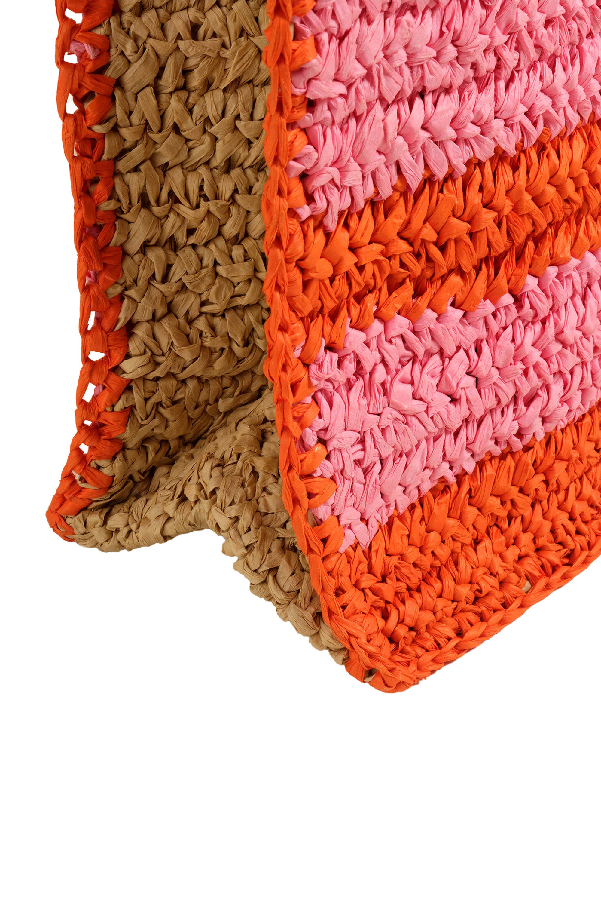 Delhi 100% Raffia Shoulder Bag 17X14 In, Alternate, color, Red-Pink