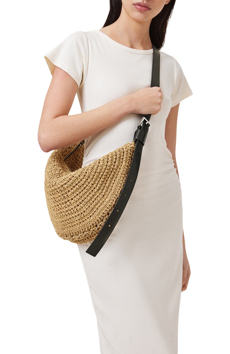 AllSaints Half Moon Knot Shoulder Bag, Alternate, color,