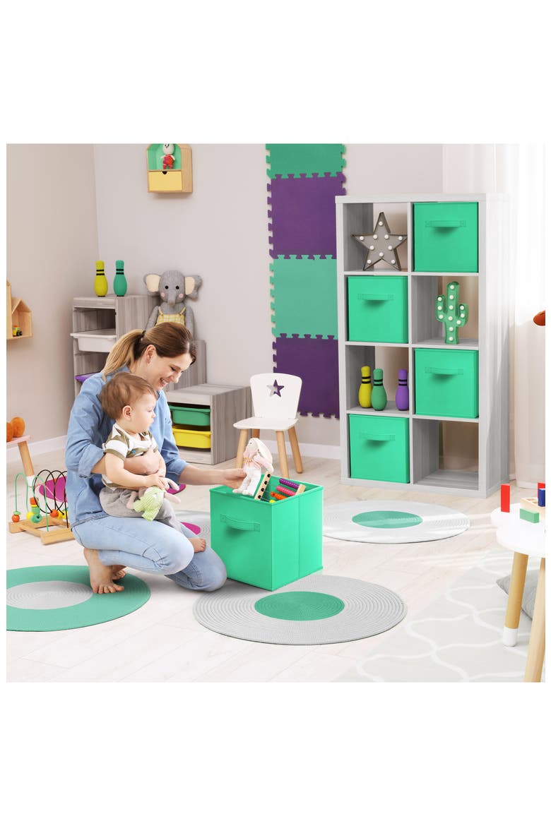 8-Pack Collapsible Storage Cube, Alternate, color, TEAL