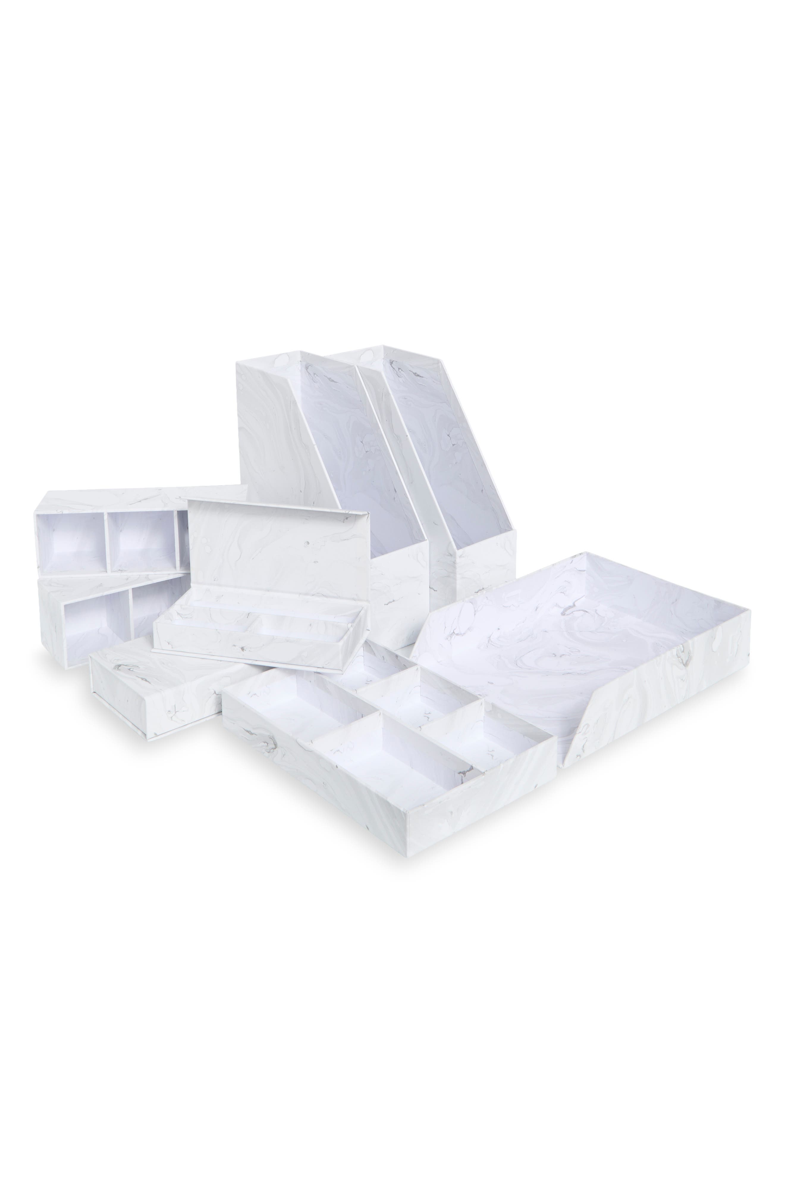 Marble 8-Piece Office Accessory Set