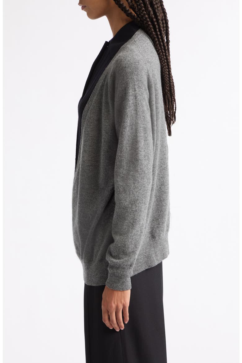 Deep V-Neck Wool & Cashmere Sweater, Alternate, color, PEWTER GREY