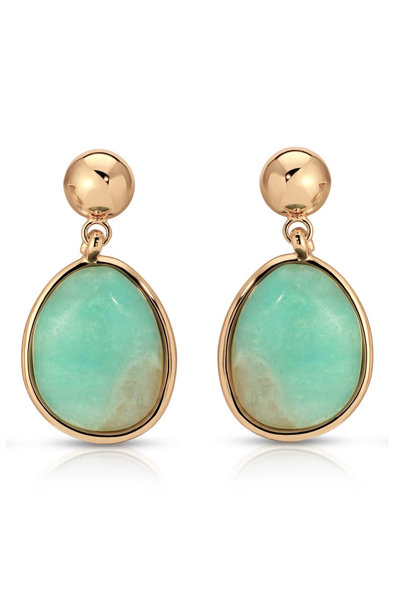 Amazonite Orb Drop Earrings, Main, color, AMAZONITE AND GOLD