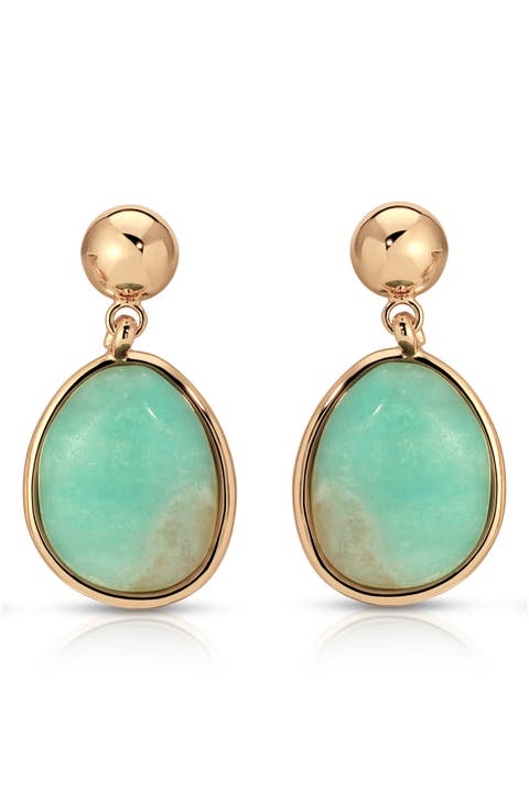 Amazonite Orb Drop Earrings