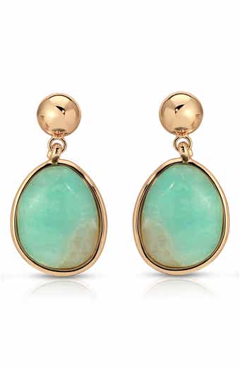 Amazonite Orb Drop Earrings
