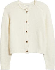 Treasure & Bond Rolled Crewneck Cardigan