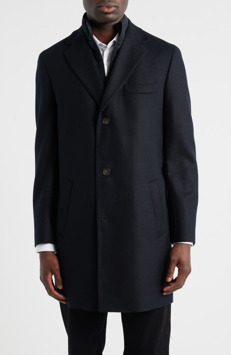 Jack Victor Delroy Wool Topcoat, Alternate, color, Black
