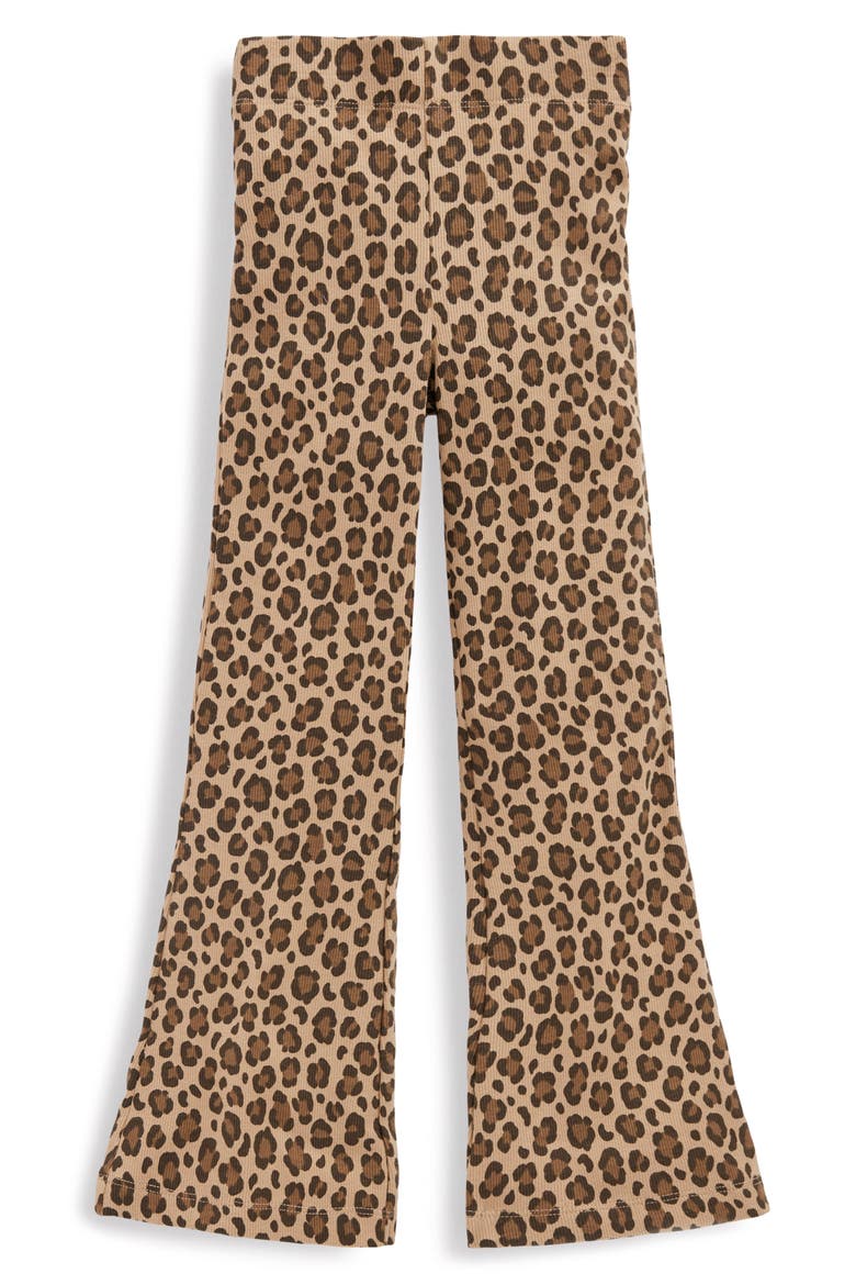 Kids' Ribbed Flared Leggings, Main, color, LEOPARD