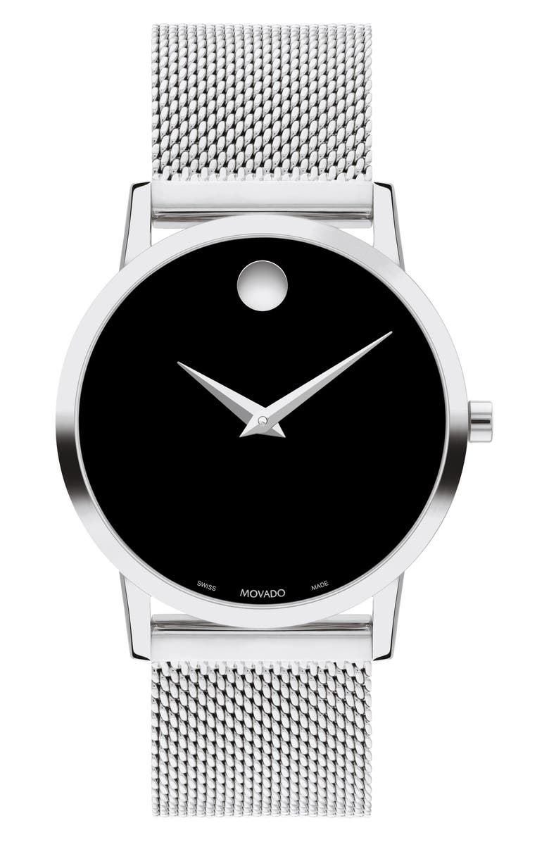 Movado Museum Classic Mesh Strap Watch, 33mm, Main, color, 