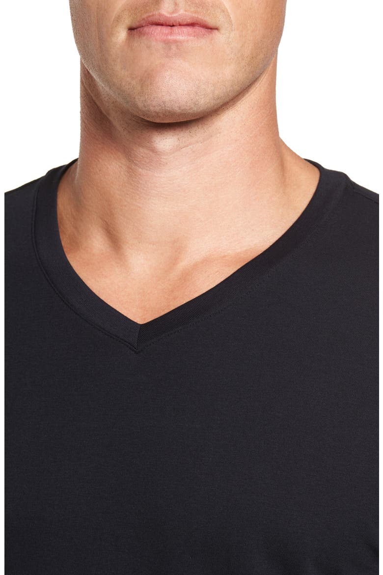 Living Cotton V-Neck T-Shirt, Alternate, color, BLACK
