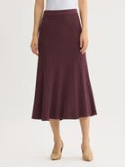 Misook Flared Tonal Ribbed Knit Maxi Skirt