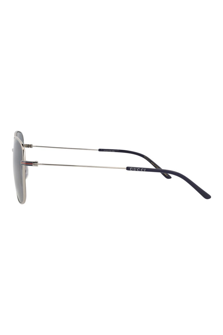 61mm Square Sunglasses, Alternate, color, SILVER SILVER BLUE