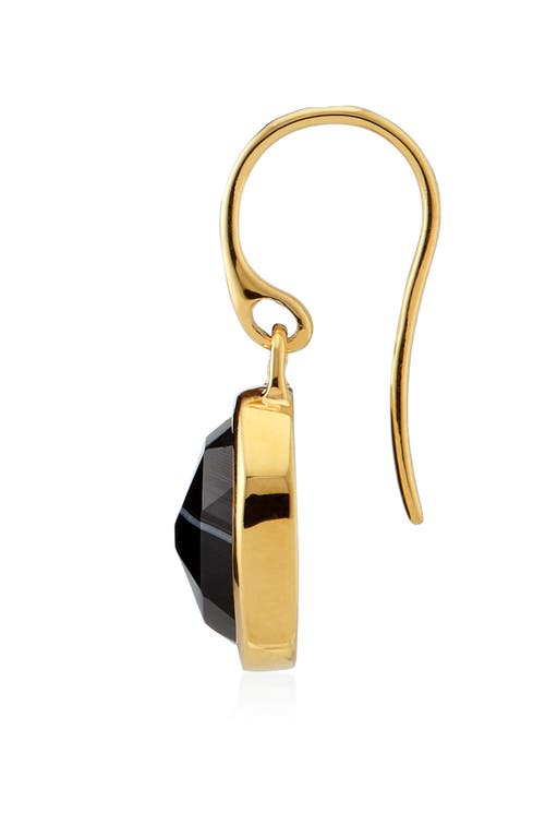 Monica Vinader Siren Bezel Set Drop Earrings In Brown