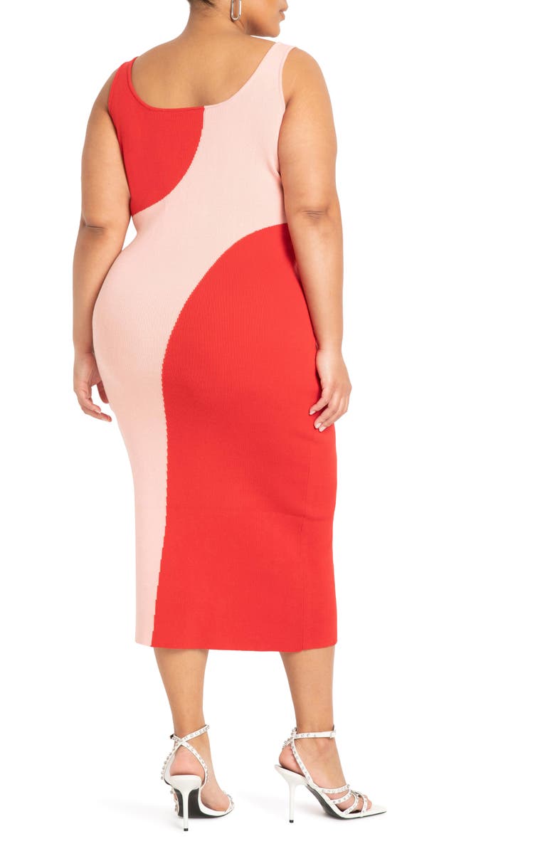 ELOQUII Colorblock Sleeveless Sweater Dress, Alternate, color,