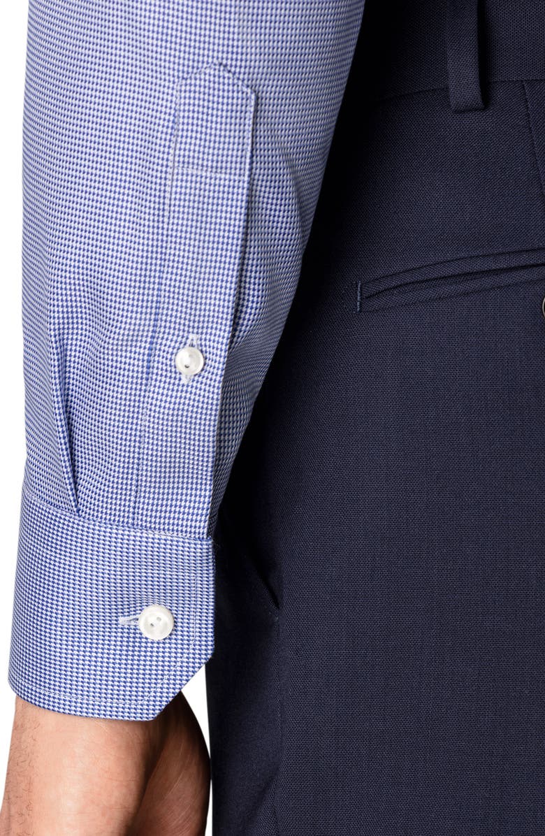 Eton Contemporary Fit Houndstooth Dress Shirt, Alternate, color, Blue