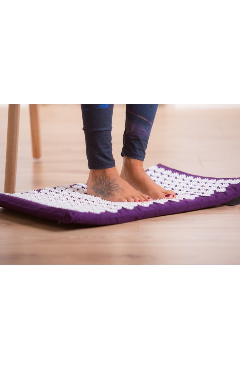 White Lotus Beauty Premium Acupressure Mat Set Natural Stress Relief & Relaxation, Alternate, color, 
