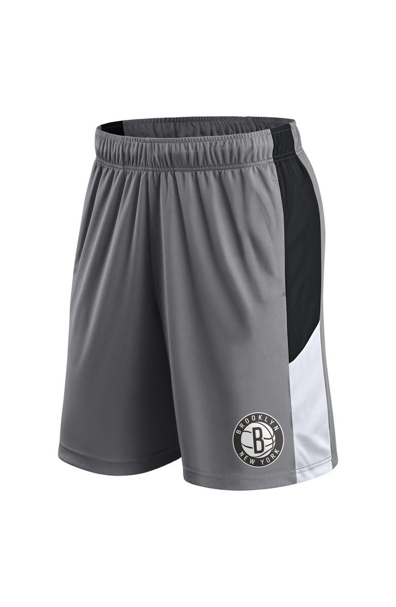FANATICS Men's Fanatics Branded  Gray Brooklyn Nets Practice Performance Shorts, Alternate, color, 