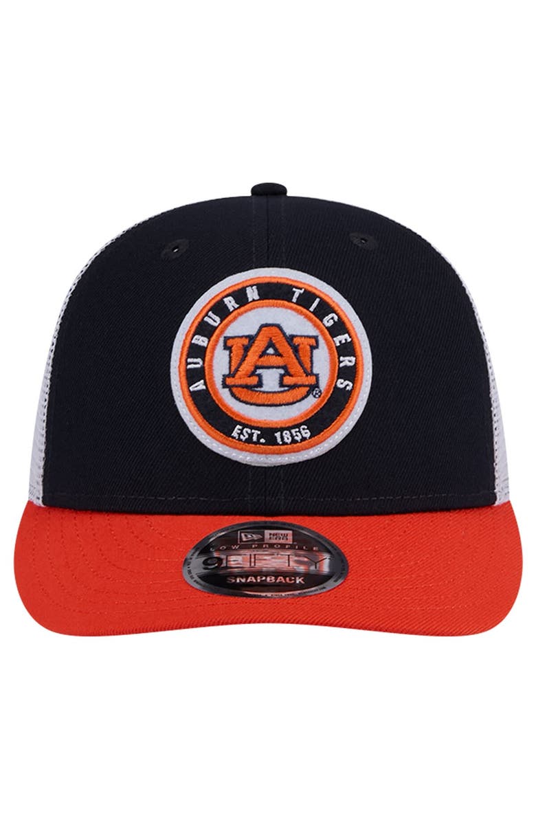 New Era Men's New Era Navy Auburn Tigers Throwback Circle Patch 9FIFTY Trucker Snapback Hat, Alternate, color, Navy