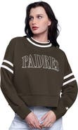 STARTER Women's Starter Brown San Diego Padres Power Play Cropped Pullover Sweatshirt
