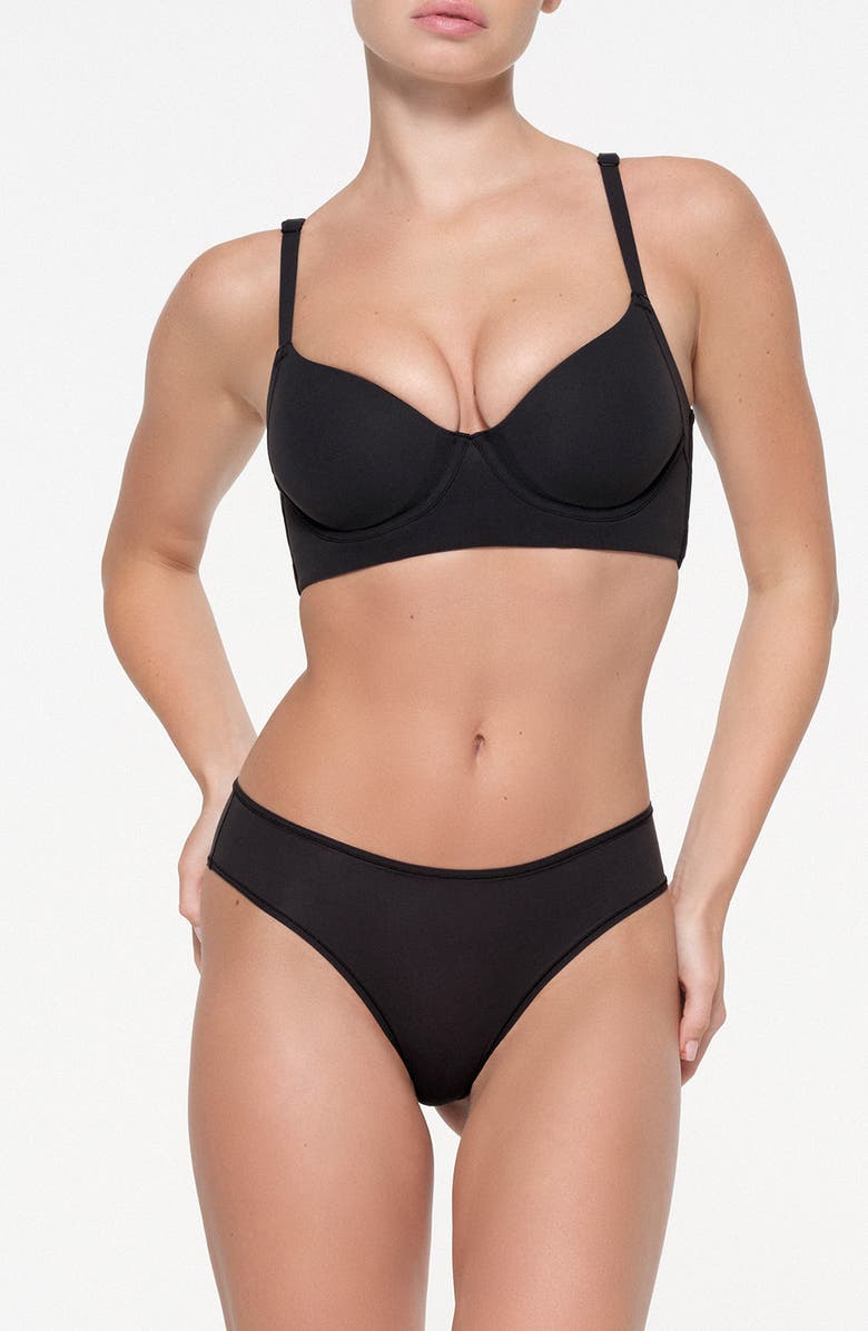 SKIMS Fits Everybody Back Smoothing Full Coverage Underwire Bra, Main, color, Onyx