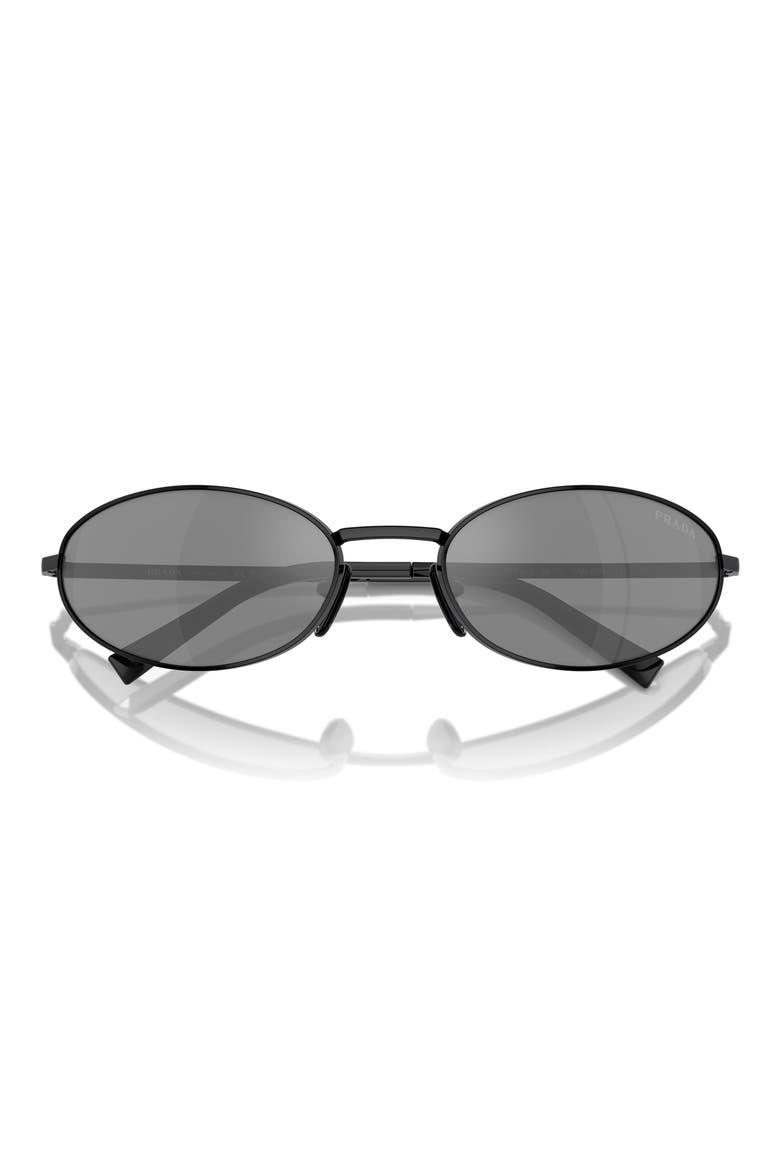 59mm Oval Sunglasses, Main, color, BLACK