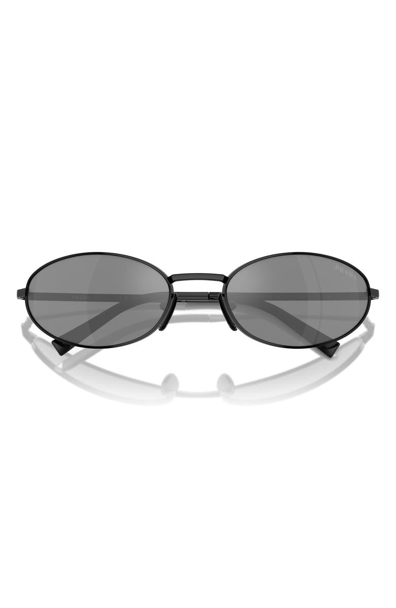Prada 59mm Oval Sunglasses, Main, color, Black