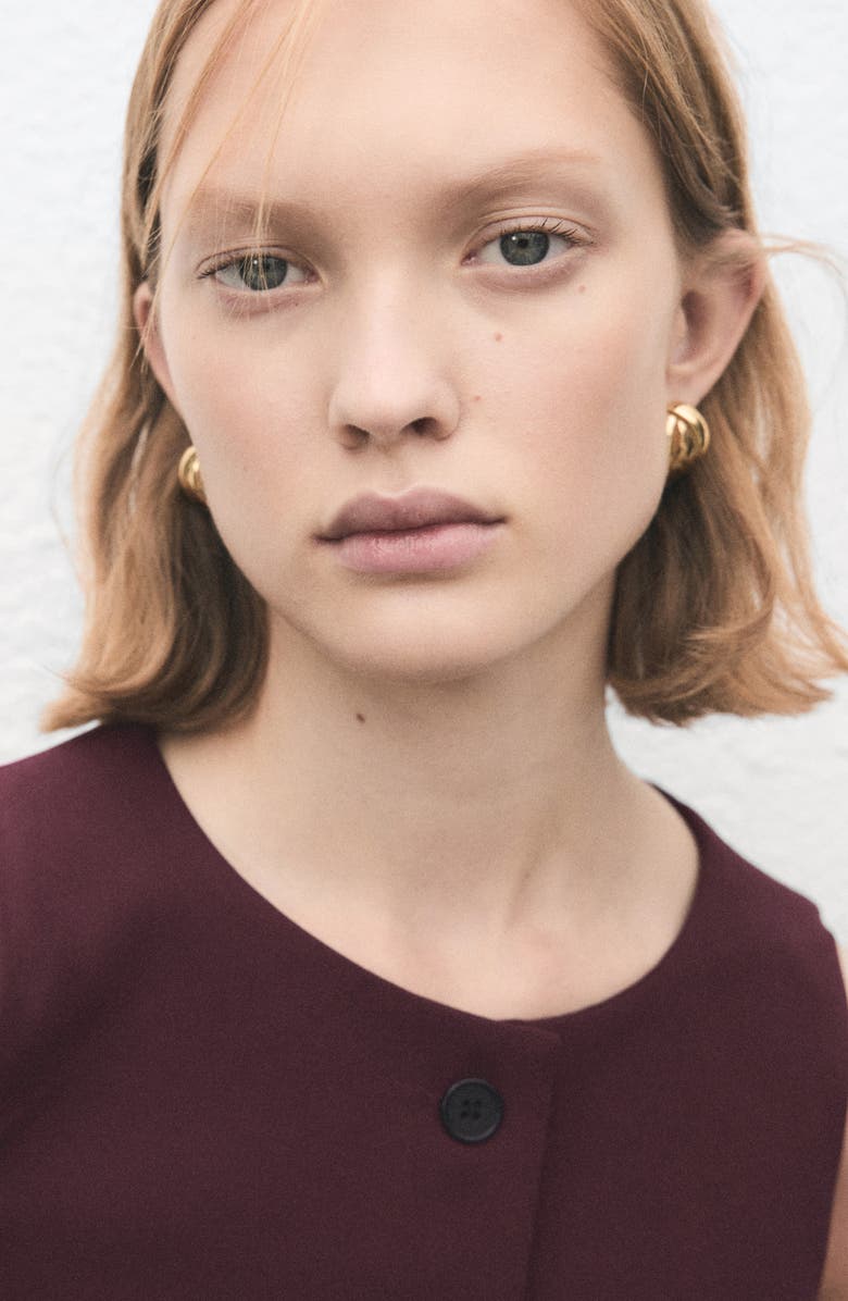 MANGO Button Front Suit Vest, Alternate, color, Maroon