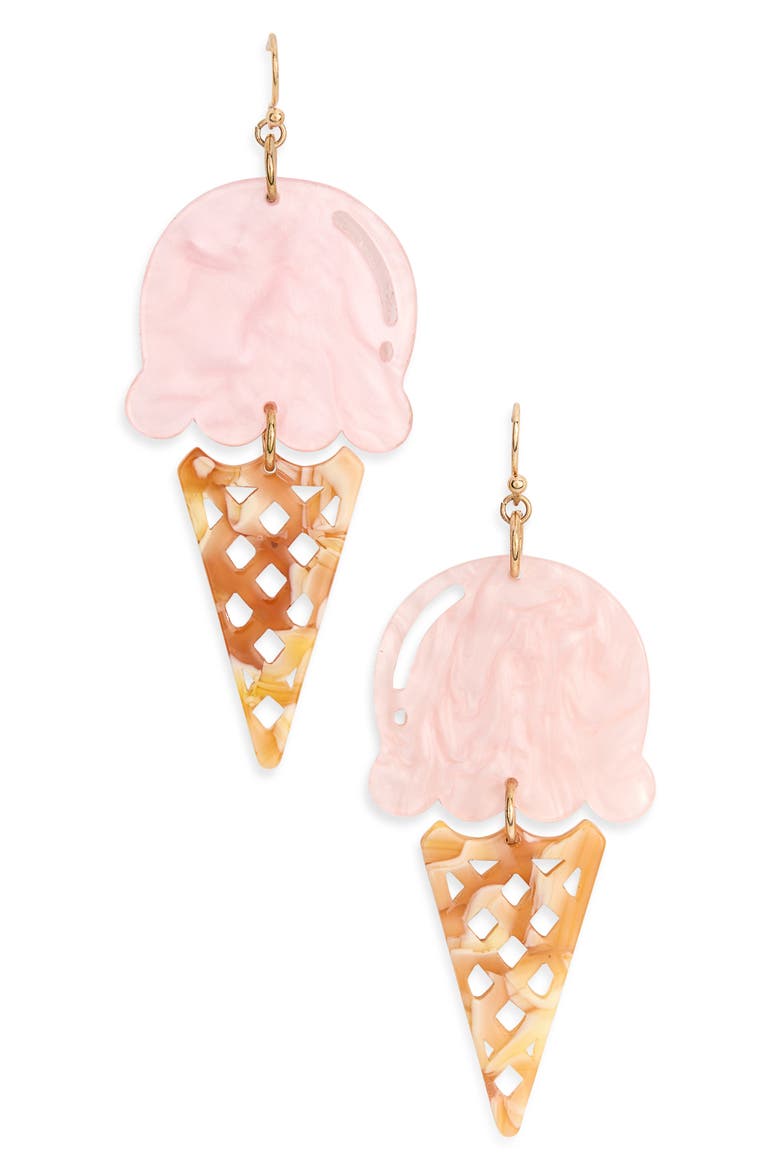 Ice Cream Drop Earrings, Main, color, PINK