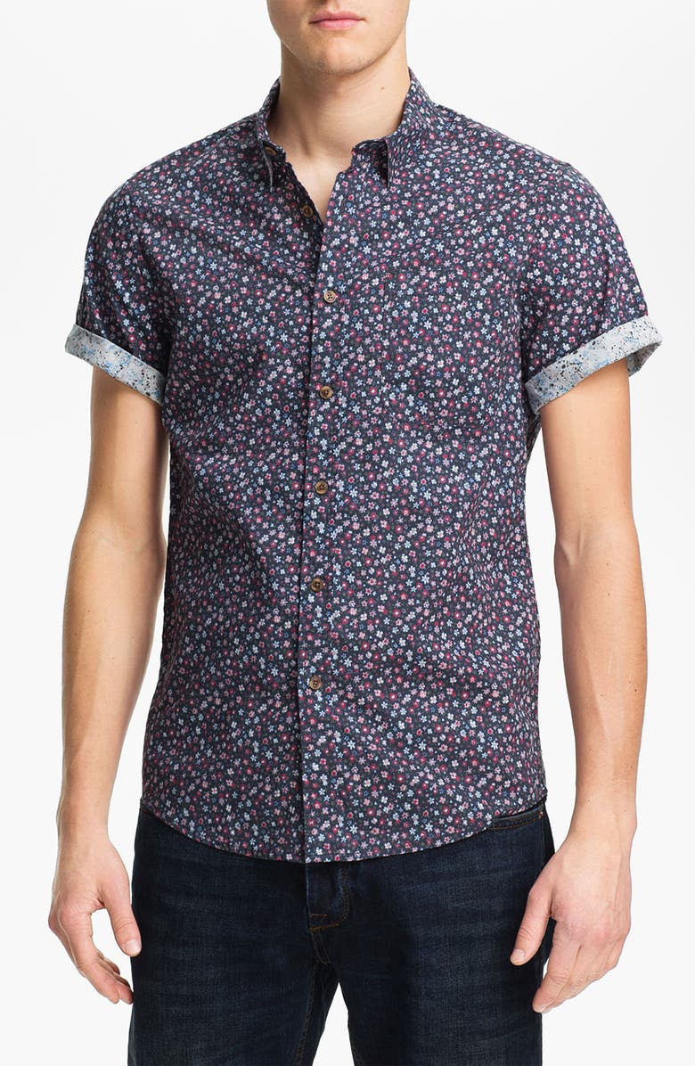 Topman Floral Print Shirt, Main, color, 