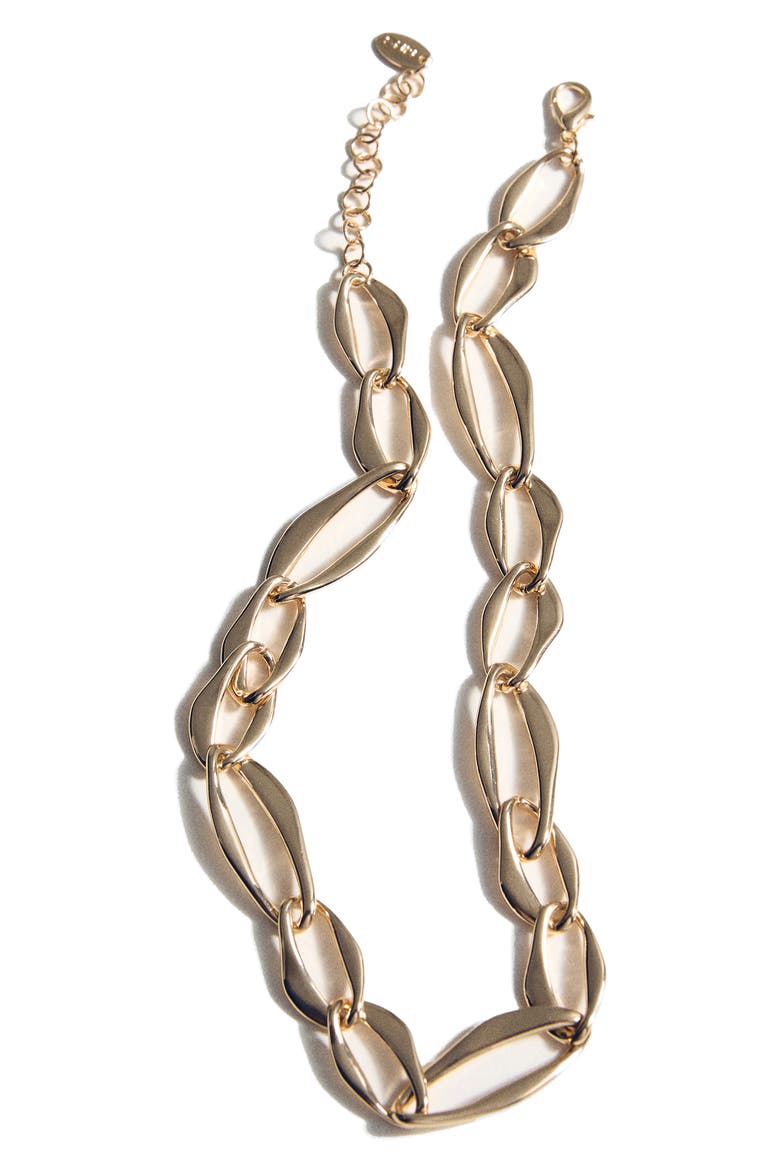 Flat Link Necklace, Main, color, GOLD