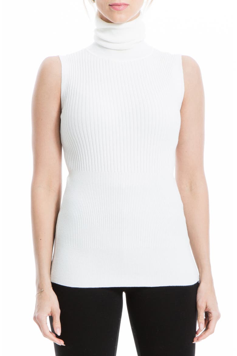 Sleeveless Ribbed Turtle Neck, Main, color, IVORY